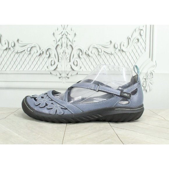 Jambu Shoes - JBU by Jambu Rosie Blue Crisscross Adjustable Strap Mary Jane Flat Shoes 9 M